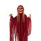 Light Up Skeletal Reaper in Red Robes Halloween Hanging Decoration 66 3/4"